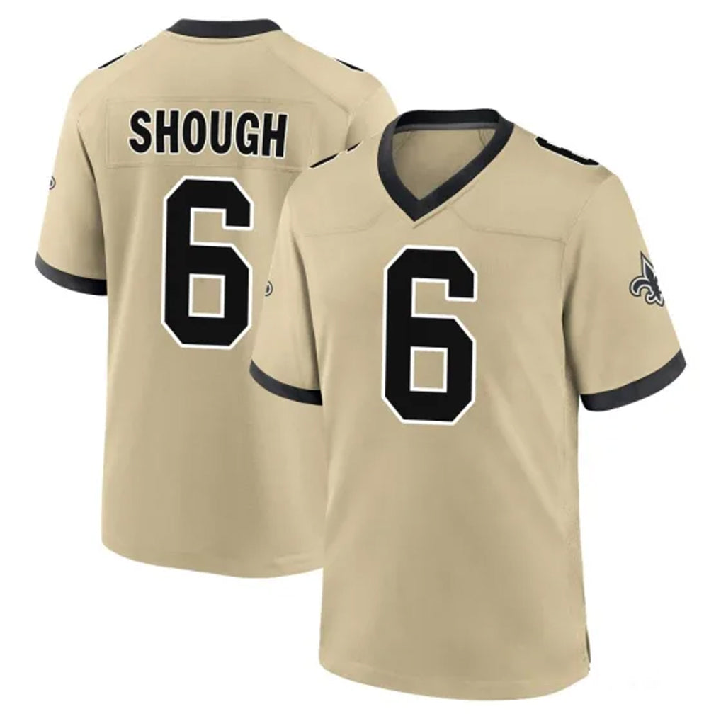Parkc NO.Saints #6 Tyler Shough Player Gold Home Game Stitched Jerseys