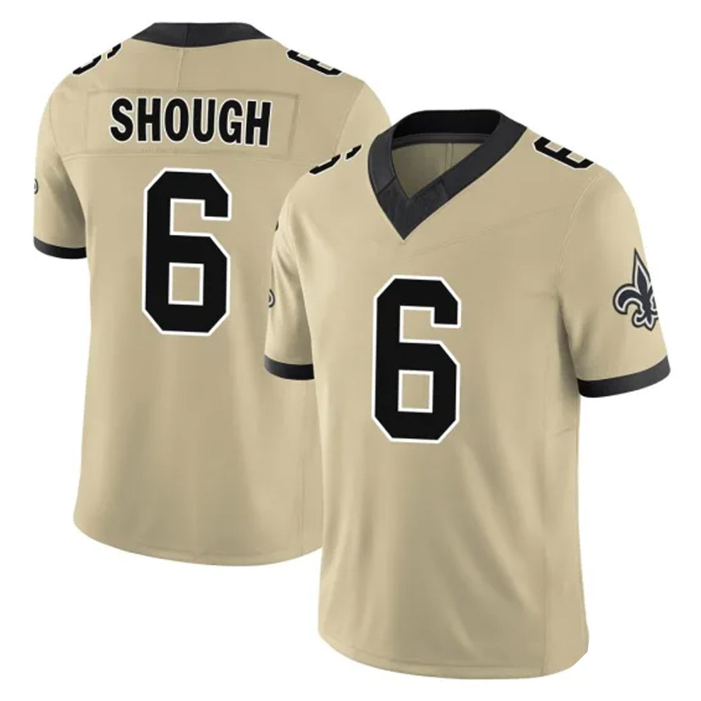Parkc NO.Saints #6 Tyler Shough Player Gold Limited Vapor F.U.S.E. Home Game Stitched Jerseys