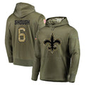 Parkc NO.Saints #6 Tyler Shough Player Olive Salute to Service Pullover Hoodies Home Game Stitched Jerseys