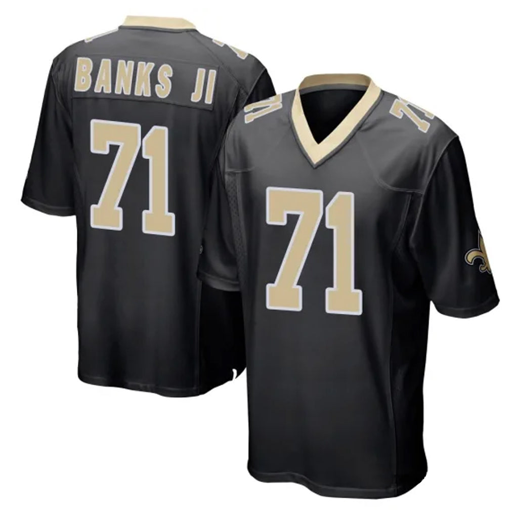 Parkc NO.Saints #71 Kelvin Banks Jr. Player Black Home Game Stitched Jerseys