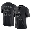 Parkc NO.Saints #71 Kelvin Banks Jr. Player Black Limited Reflective Home Game Stitched Jerseys