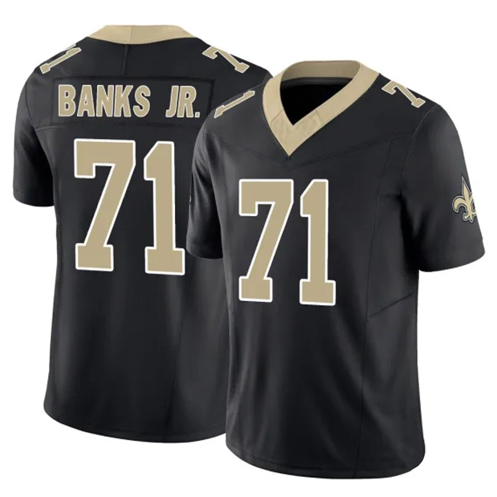 Parkc NO.Saints #71 Kelvin Banks Jr. Player Black Limited Vapor F.U.S.E. Home Game Stitched Jerseys