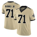 Parkc NO.Saints #71 Kelvin Banks Jr. Player Gold Limited Vapor F.U.S.E. Home Game Stitched Jerseys
