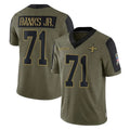 Parkc NO.Saints #71 Kelvin Banks Jr. Player Olive Salute To Service Limited Game Stitched Jerseys