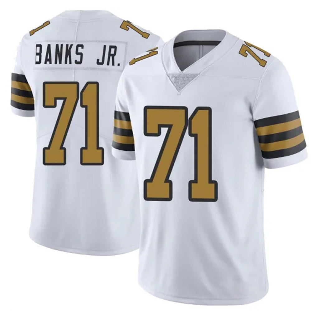 Parkc NO.Saints #71 Kelvin Banks Jr. Player White Limited Color Rush Home Game Stitched Jerseys