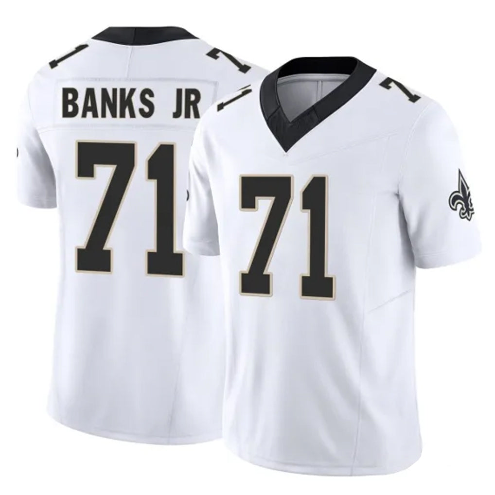 Parkc NO.Saints #71 Kelvin Banks Jr. Player White Limited Vapor F.U.S.E. Home Game Stitched Jerseys