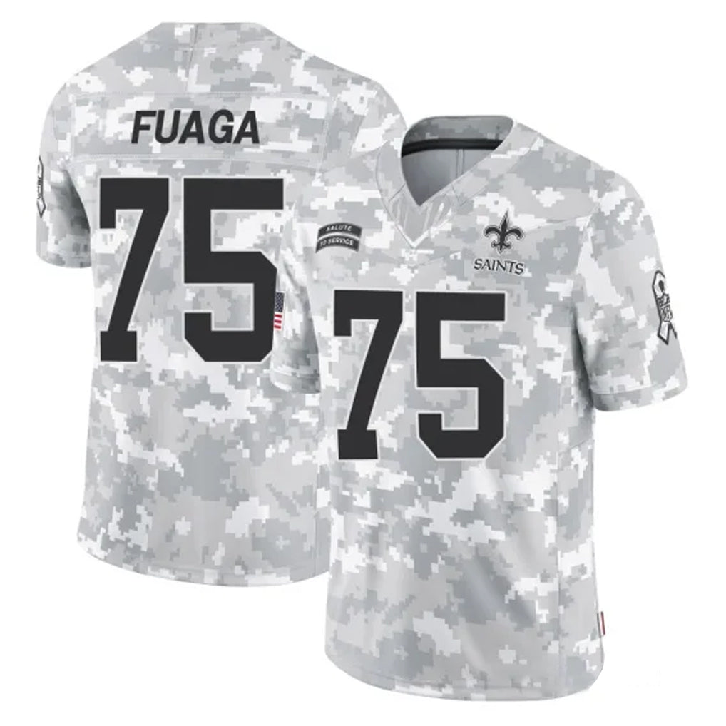 Parkc NO.Saints #75 Taliese Fuaga Player Arctic Camo Salute To Service Limited Game Stitched Jerseys