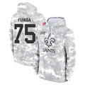 Parkc NO.Saints #75 Taliese Fuaga Player Arctic Camo Salute to Service Pullover Hoodies Limited Game Stitched Jerseys