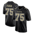 Parkc NO.Saints #75 Taliese Fuaga Player Black Carbon Fashion Home Game Stitched Jerseys