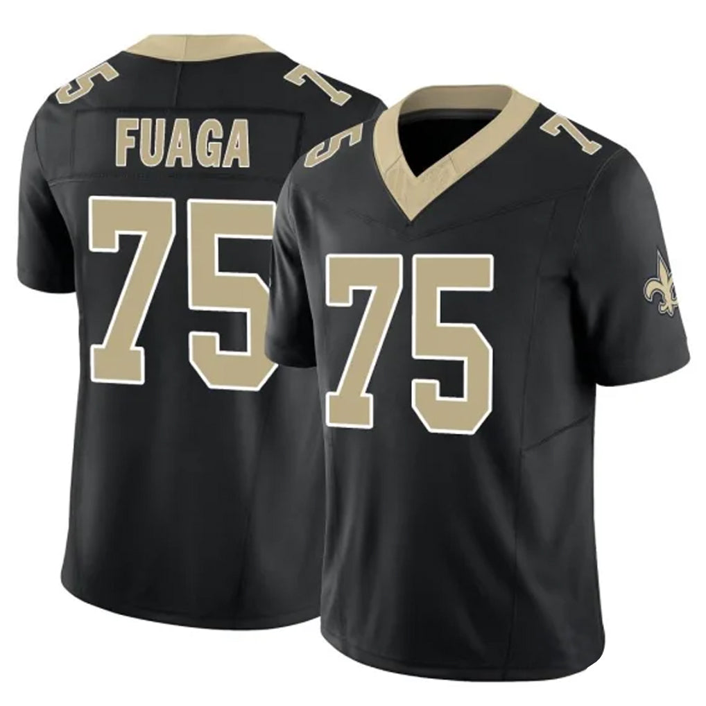 Parkc NO.Saints #75 Taliese Fuaga Player Black Limited Vapor F.U.S.E. Home Game Stitched Jerseys
