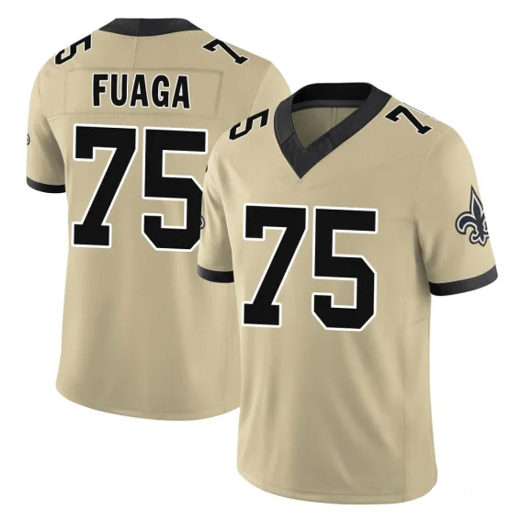 Parkc NO.Saints #75 Taliese Fuaga Player Gold Limited Vapor F.U.S.E. Home Game Stitched Jerseys