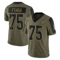Parkc NO.Saints #75 Taliese Fuaga Player Olive Salute To Service Limited Game Stitched Jerseys