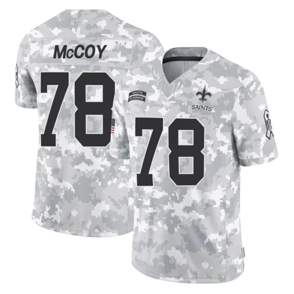 Parkc NO.Saints #78 Erik McCoy Player Arctic Camo Salute To Service Limited Game Stitched Jerseys