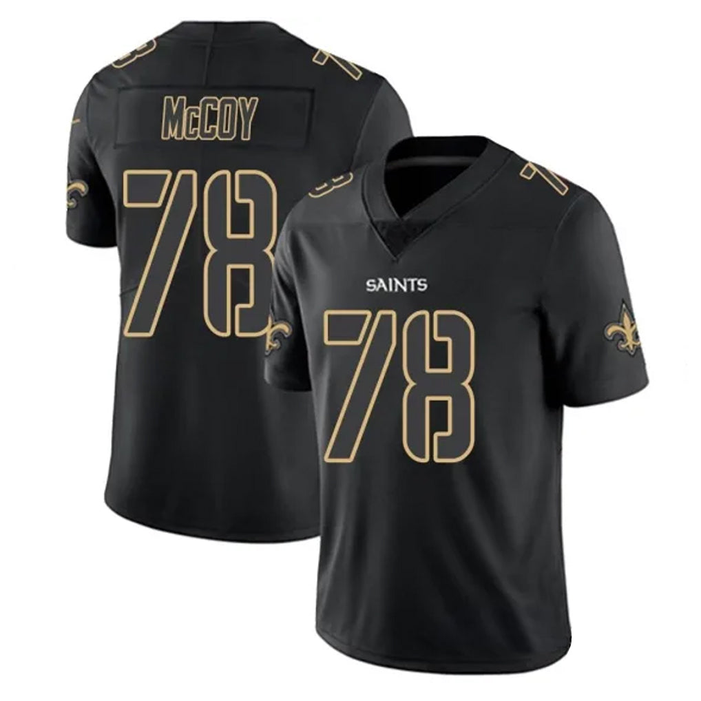 Parkc NO.Saints #78 Erik McCoy Player Black Impact Limited Home Game Stitched Jerseys