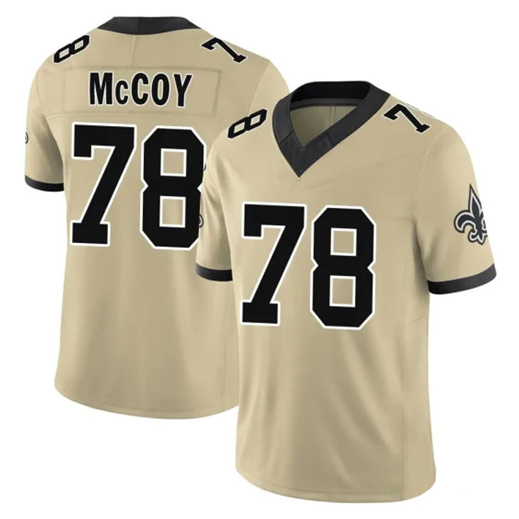 Parkc NO.Saints #78 Erik McCoy Player Gold Limited Vapor F.U.S.E. Home Game Stitched Jerseys