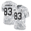 Parkc NO.Saints #83 Juwan Johnson Player Arctic Camo Salute To Service Limited Game Stitched Jerseys