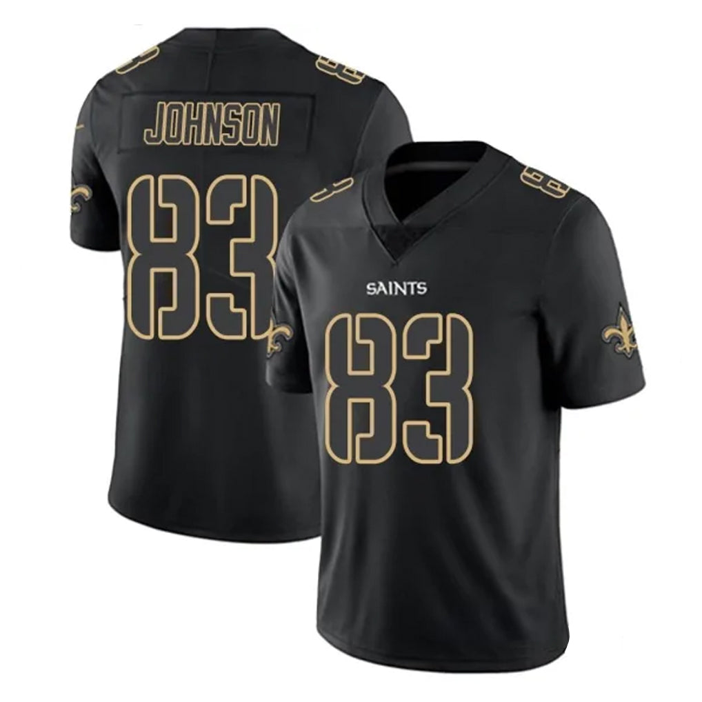 Parkc NO.Saints #83 Juwan Johnson Player Black Impact Limited Home Game Stitched Jerseys
