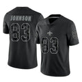 Parkc NO.Saints #83 Juwan Johnson Player Black Limited Reflective Home Game Stitched Jerseys