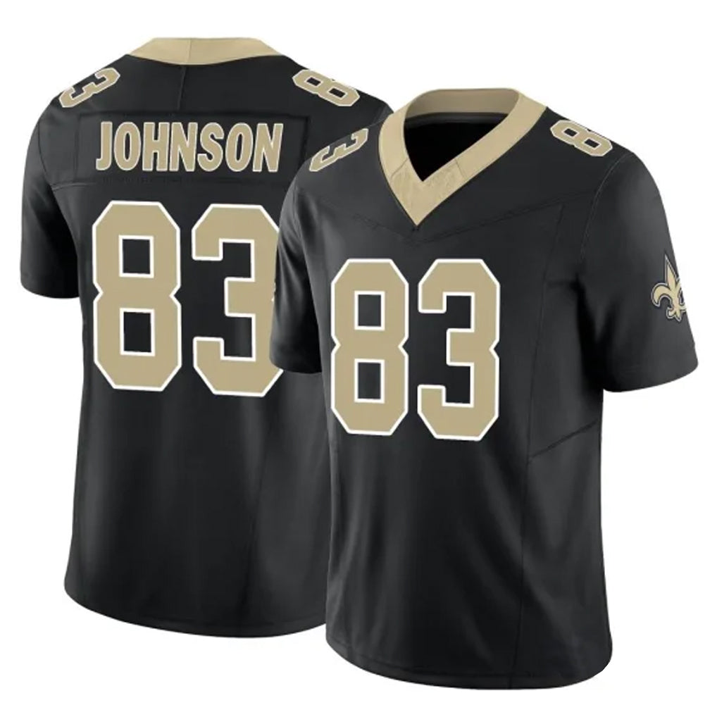 Parkc NO.Saints #83 Juwan Johnson Player Black Limited Vapor F.U.S.E. Home Game Stitched Jerseys