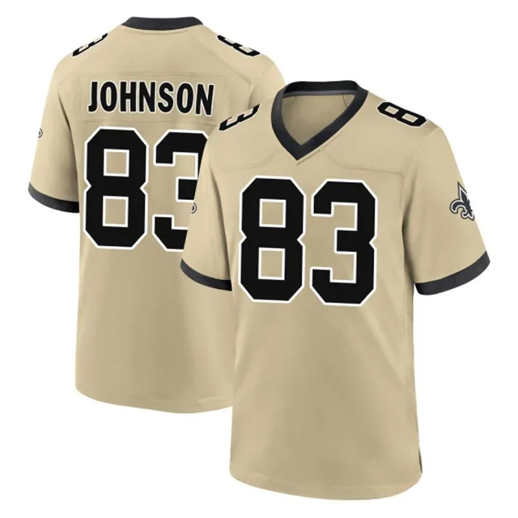Parkc NO.Saints #83 Juwan Johnson Player Gold Home Game Stitched Jerseys