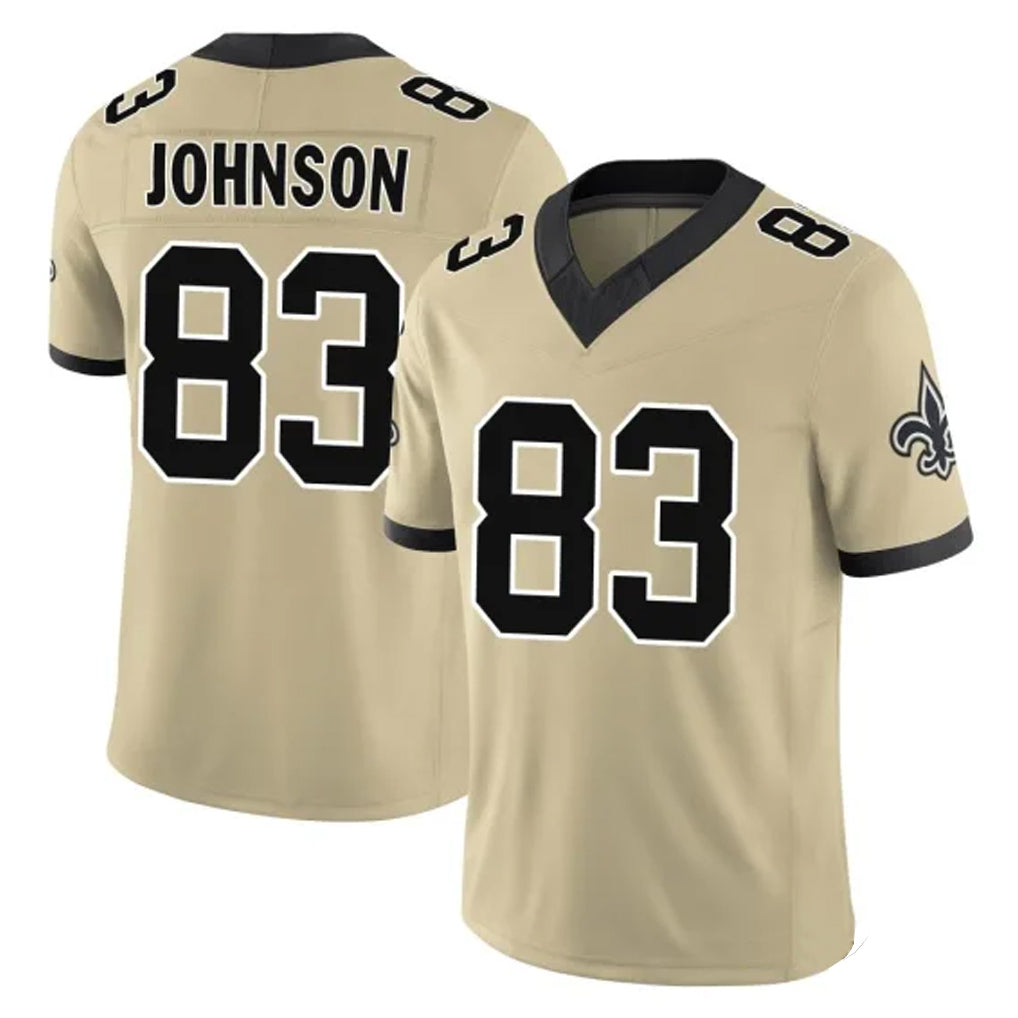 Parkc NO.Saints #83 Juwan Johnson Player Gold Limited Vapor F.U.S.E. Home Game Stitched Jerseys