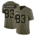 Parkc NO.Saints #83 Juwan Johnson Player Olive 2025 Salute To Service Limited Stitched Jerseys