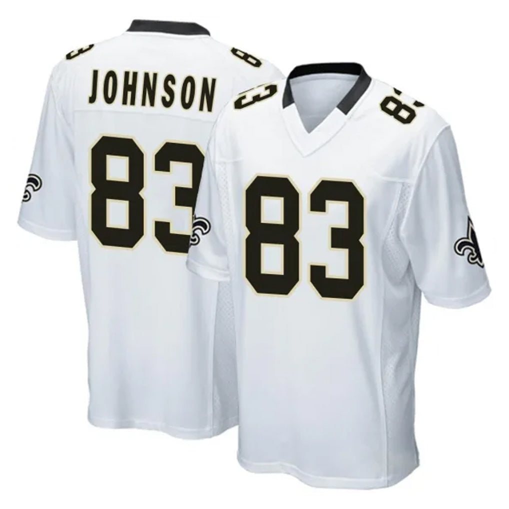 Parkc NO.Saints #83 Juwan Johnson Player White Home Game Stitched Jerseys