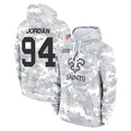 Parkc NO.Saints #94 Cameron Jordan Player Arctic Camo Salute to Service Pullover Hoodies Limited Game Stitched Jerseys