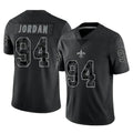 Parkc NO.Saints #94 Cameron Jordan Player Black Limited Reflective Home Game Stitched Jerseys