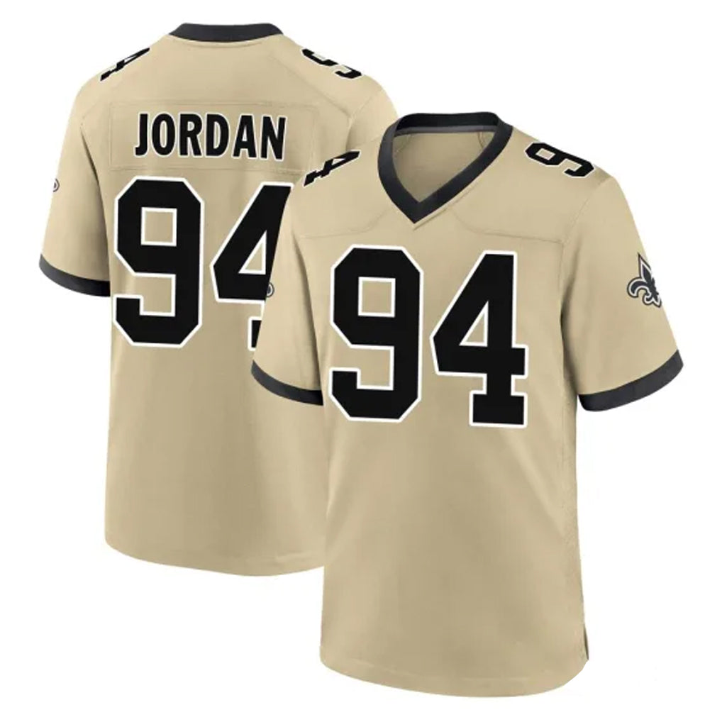 Parkc NO.Saints #94 Cameron Jordan Player Gold Home Game Stitched Jerseys