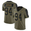 Parkc NO.Saints #94 Cameron Jordan Player Olive Salute To Service Limited Game Stitched Jerseys