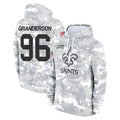 Parkc NO.Saints #96 Carl Granderson Player Arctic Camo Salute to Service Pullover Hoodies Limited Game Stitched Jerseys