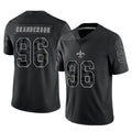 Parkc NO.Saints #96 Carl Granderson Player Black Limited Reflective Home Game Stitched Jerseys