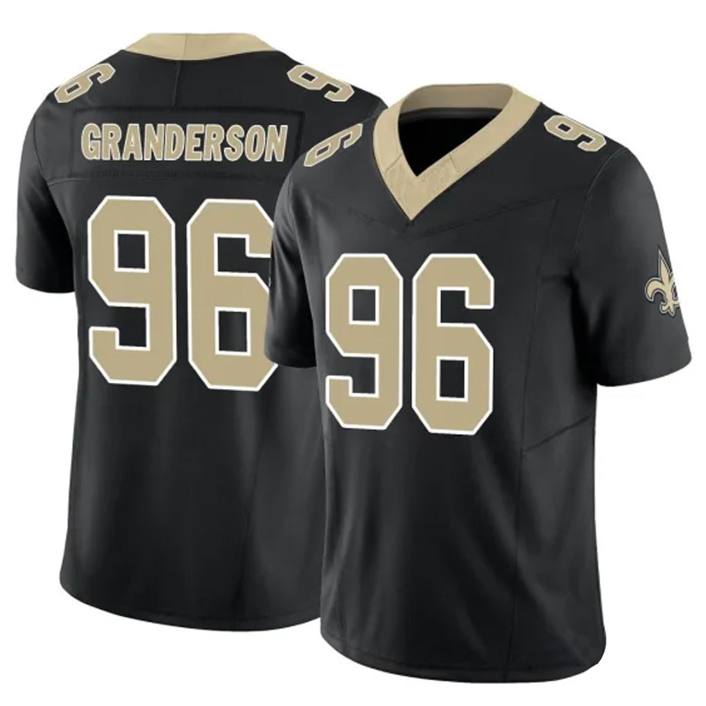 Parkc NO.Saints #96 Carl Granderson Player Black Limited Vapor F.U.S.E. Home Game Stitched Jerseys