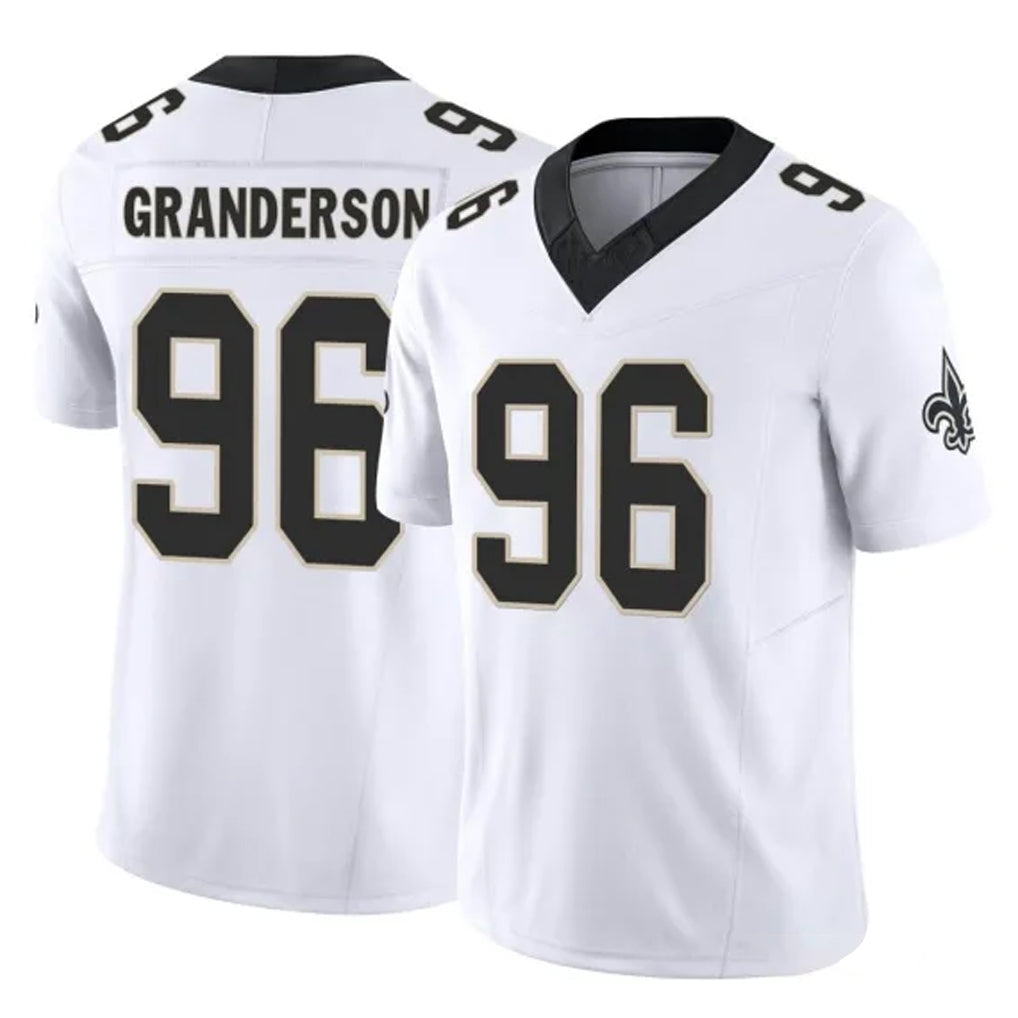 Parkc NO.Saints #96 Carl Granderson Player White Limited Vapor F.U.S.E. Home Game Stitched Jerseys