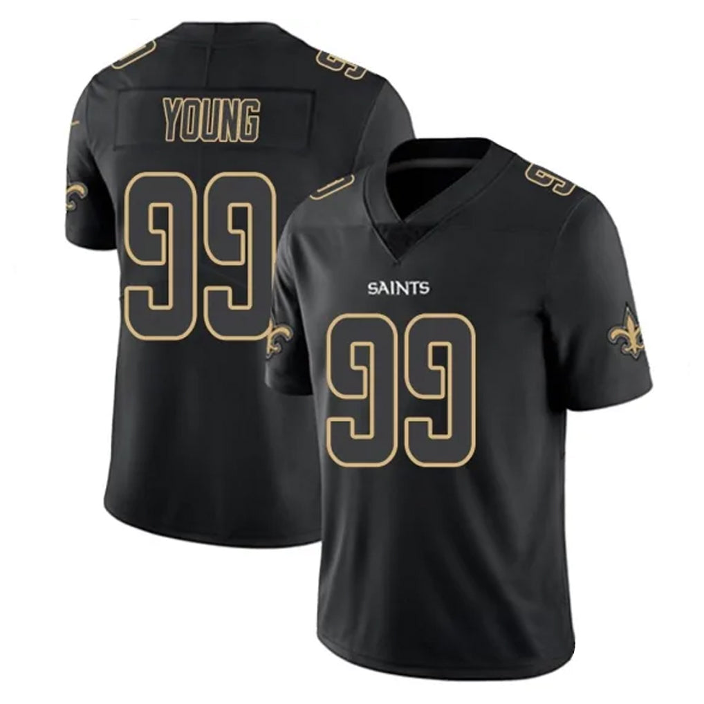 Parkc NO.Saints #99 Chase Young Player Black Impact Limited Home Game Stitched Jerseys