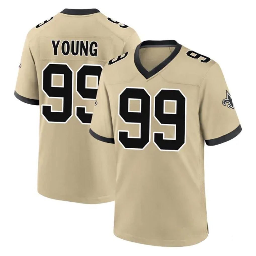 Parkc NO.Saints #99 Chase Young Player Gold Home Game Stitched Jerseys