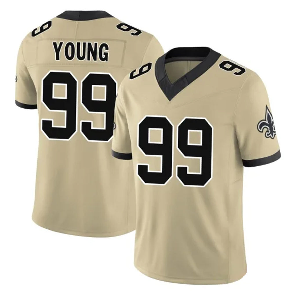 Parkc NO.Saints #99 Chase Young Player Gold Limited Vapor F.U.S.E. Home Game Stitched Jerseys
