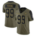 Parkc NO.Saints #99 Chase Young Player Olive Salute To Service Limited Game Stitched Jerseys