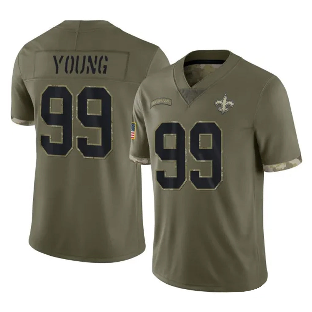 Parkc NO.Saints #99 Chase Young Player Olive Salute To Service Limited Stitched Jerseys