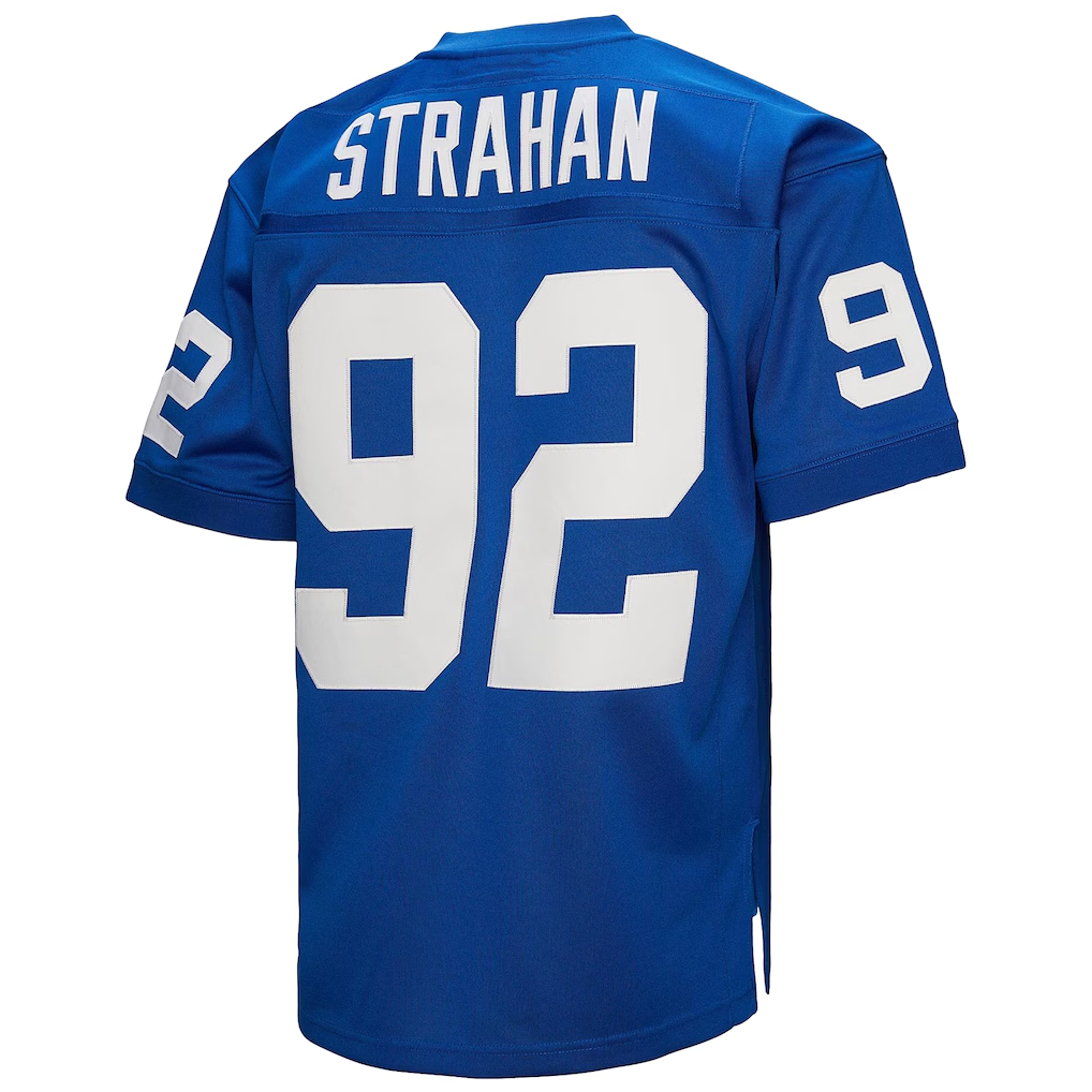 Parkc NY.Giants 1994 #92 Michael Strahan Mitchell & Ness Royal Authentic Throwback Retired Player Stitched Puhic Jersey