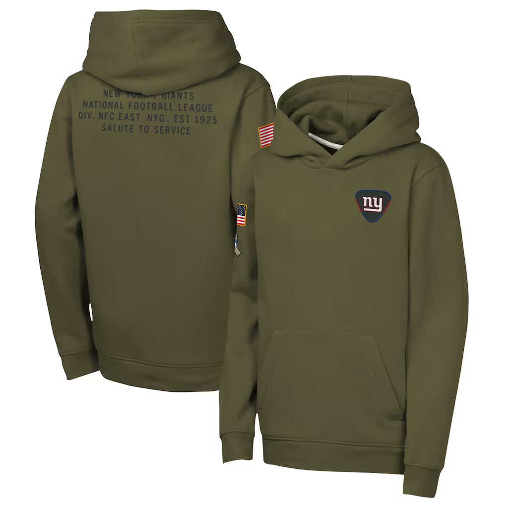 Parkc NY.Giants Olive Salute to Service Pullover Hoodies Limited Blank Player Stitched Jerseys