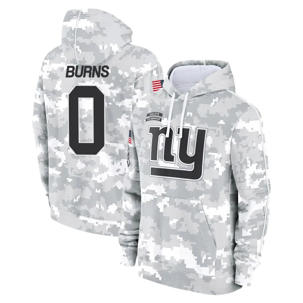 Parkc NY.Giants #0 Brian Burns Player Arctic Camo Salute to Service Pullover Hoodies Limited Game Stitched Jerseys