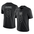 Parkc NY.Giants #0 Brian Burns Player Black Limited Reflective Home Game Stitched Jerseys