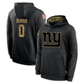 Parkc NY.Giants #0 Brian Burns Player Black Salute to Service Hoodies Limited Game Stitched Jerseys