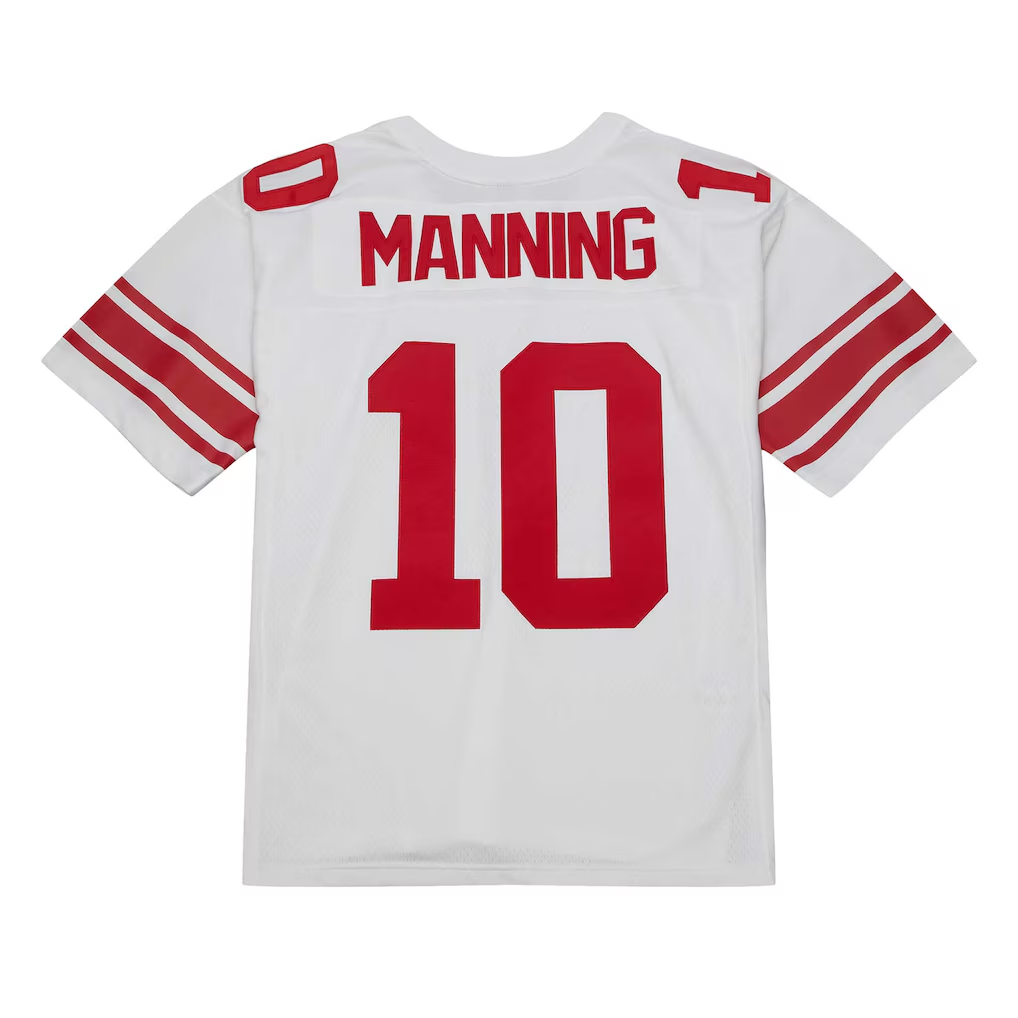 Parkc NY.Giants #10 Eli Manning Mitchell & Ness White Legacy Replica Stitched Puhic Jersey