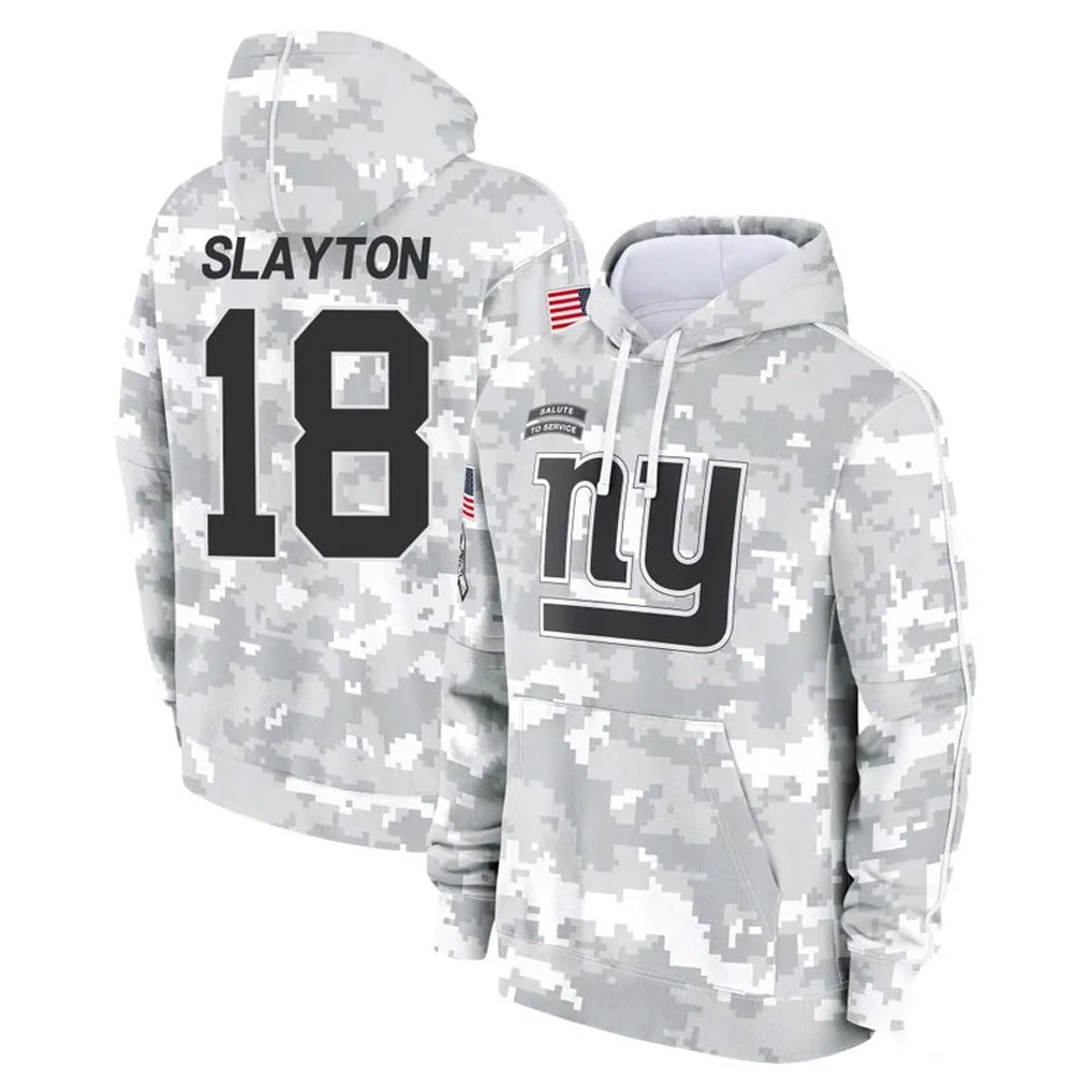 Parkc NY.Giants #18 Darius Slayton Player Arctic Camo Salute to Service Pullover Hoodies Limited Game Stitched Jerseys