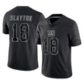 Parkc NY.Giants #18 Darius Slayton Player Black Limited Reflective Home Game Stitched Jerseys