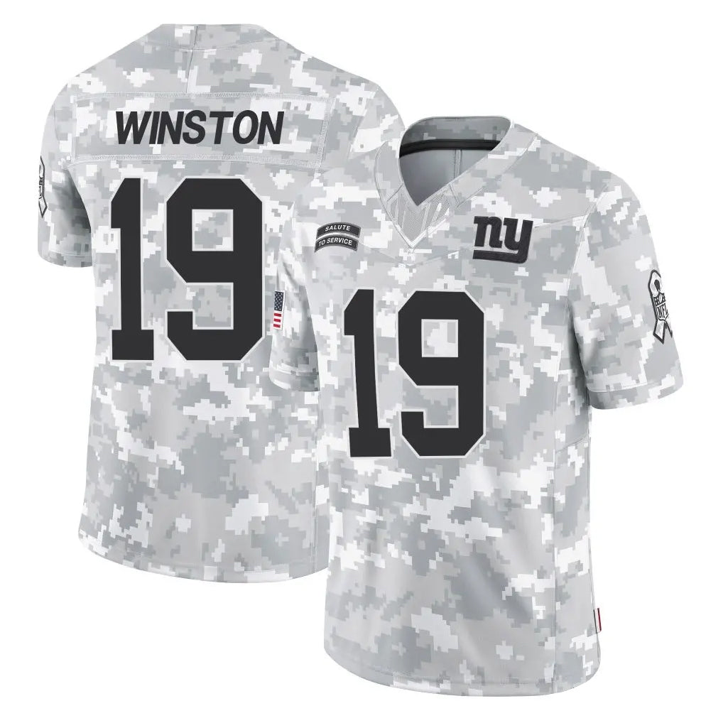 Parkc NY.Giants #19 Jameis Winston Player Arctic Camo Salute To Service Limited Game Stitched Jerseys
