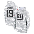Parkc NY.Giants #19 Jameis Winston Player Arctic Camo Salute to Service Pullover Hoodies Limited Game Stitched Jerseys
